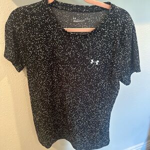 Under Armour Women's Black and White Speckled Tee